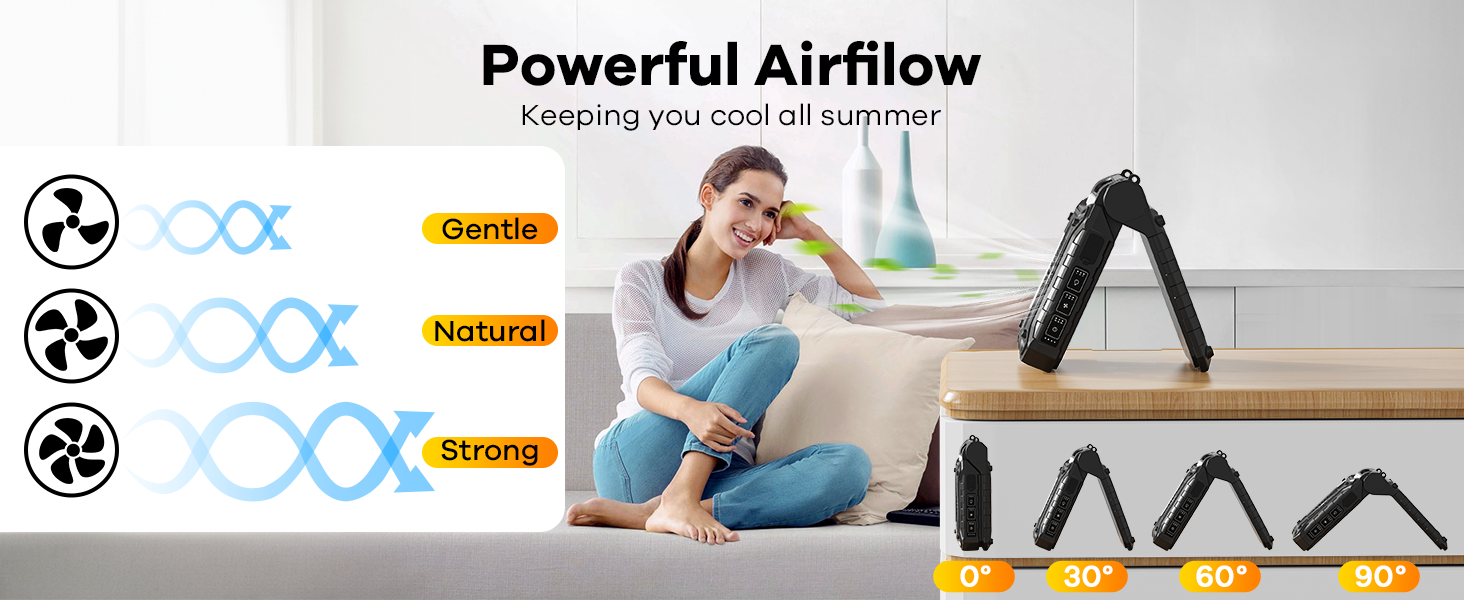 DOWILLDO Solar Powered Fan for Camping