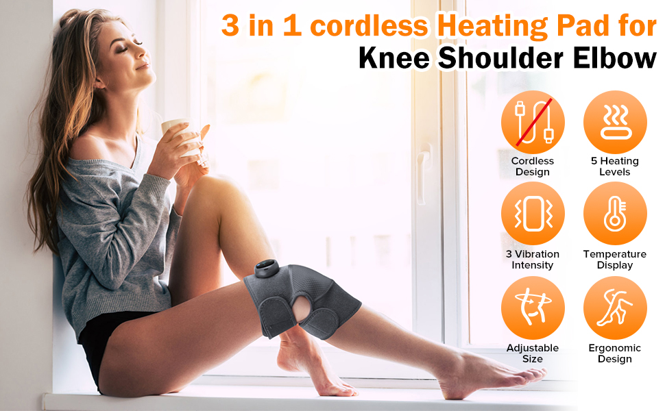 knee massager with heat and compression