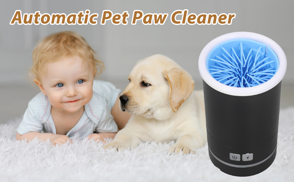 Dog Paw Cleaner Pet Paw Washer Pet Cleaning Washer Cup Automatic USB Rechargeable Dog Foot Cleaner